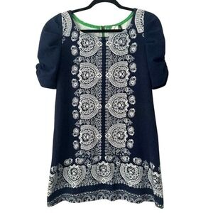 Akemi + Kin Anthropologie Small Blue and White Short Sleeve Tunic Top / Dress